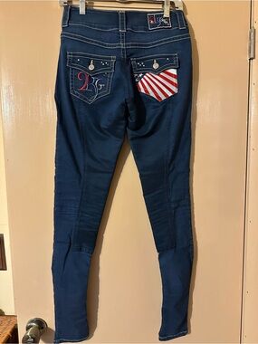 Riding jeans  equestrian - Blue Women's Denim with Flag Pocket Detail